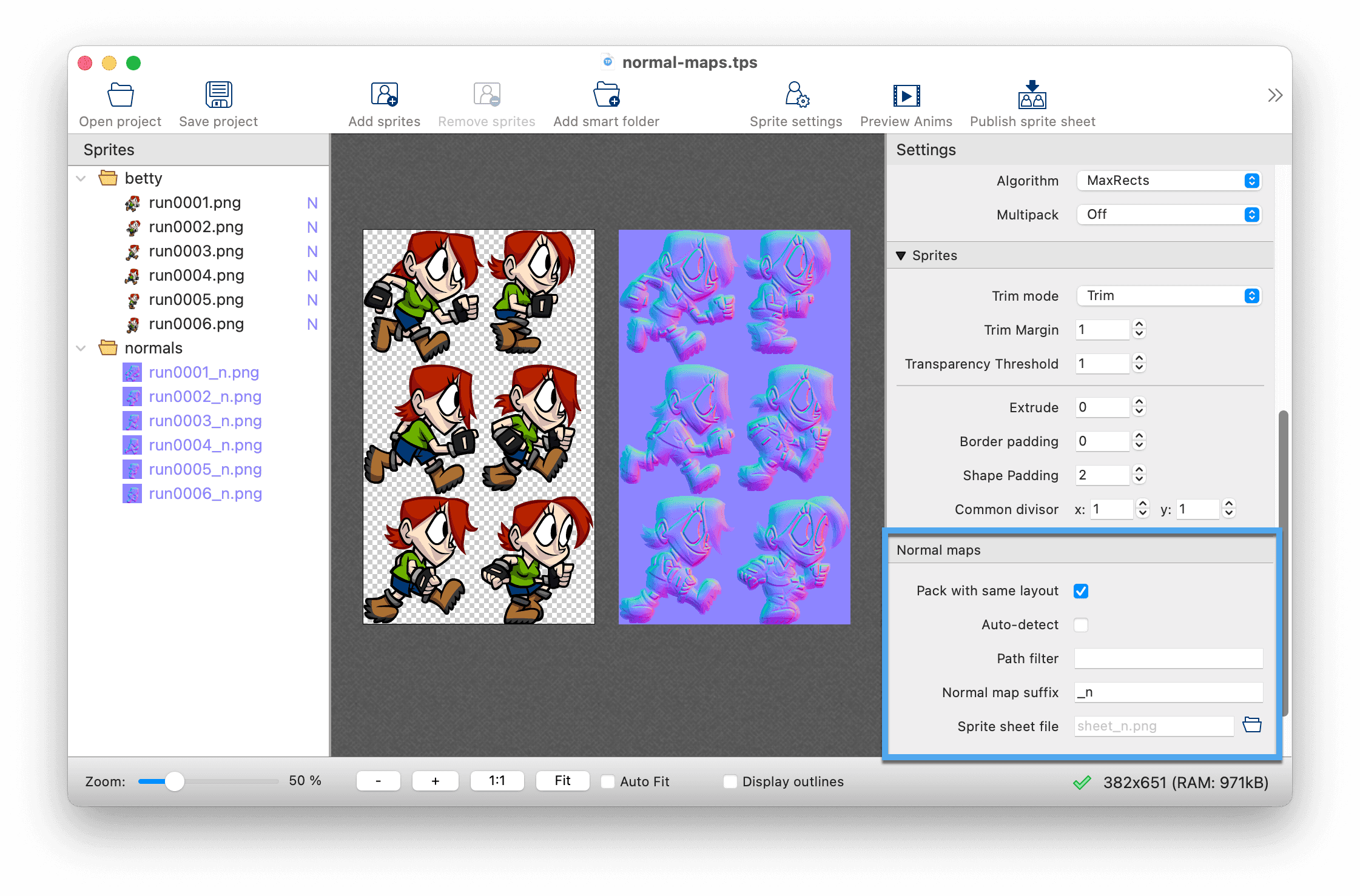 TexturePacker Documentation: Packing normal maps