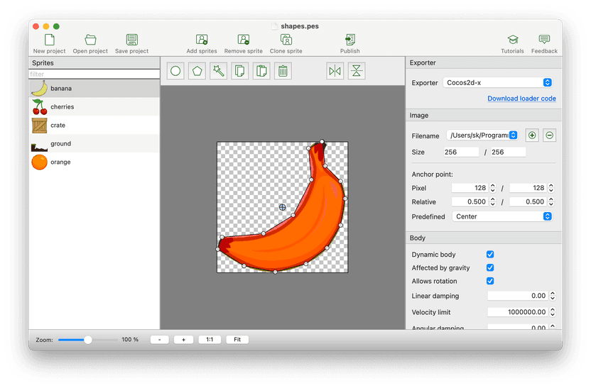 PhysicsEditor makes creating collision shapes easy! PhysicsEditor makes creating collision shapes easy!