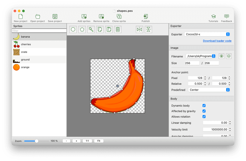 PhysicsEditor makes creating collision shapes easy!