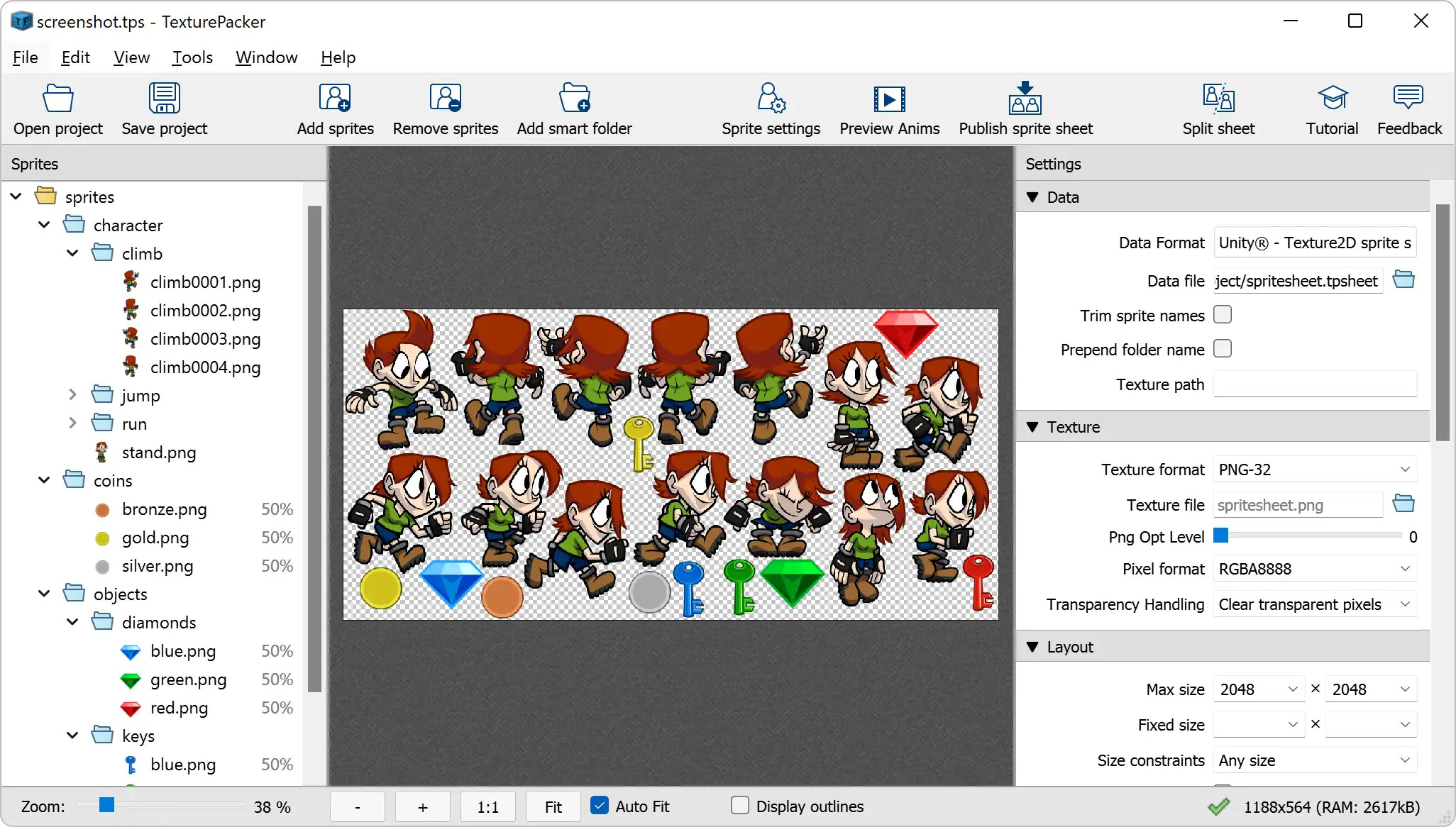 TexturePacker x64 screenshot