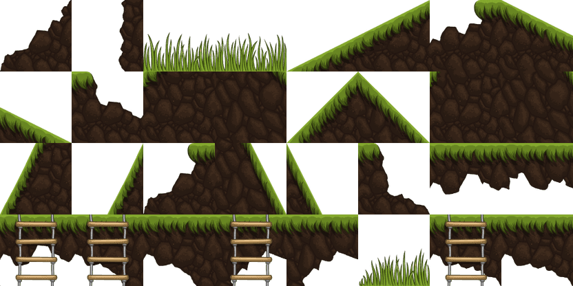 A tile map for a jump and run game.