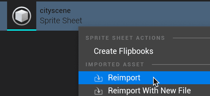 Reimport sprite sheet