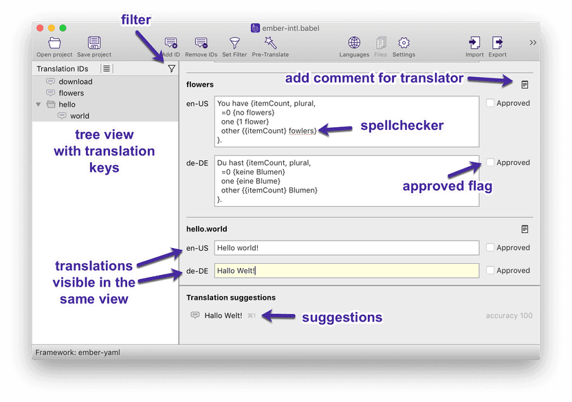 Edit translations for ember.js using ember-intl