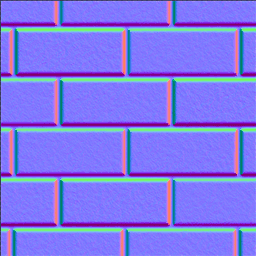 Normal map created from a sprite using SpriteIlluminator's emboss tool to create a normal map.