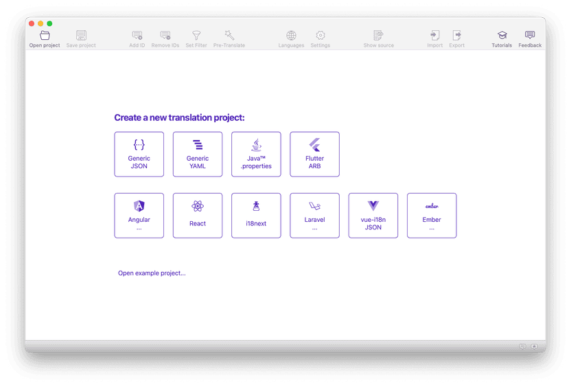 BabelEdit startup screen BabelEdit startup