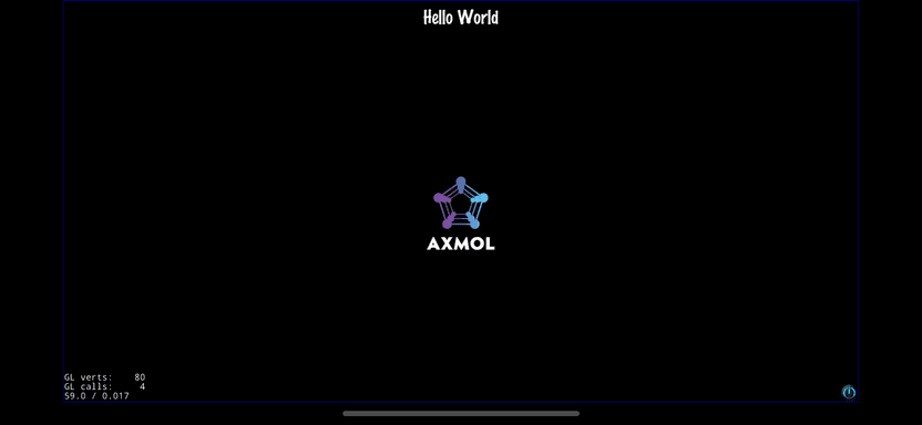 The hello world application in Axmol The hello world application in Axmol