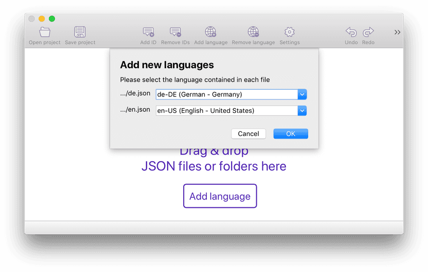 Importing translations from JSON files