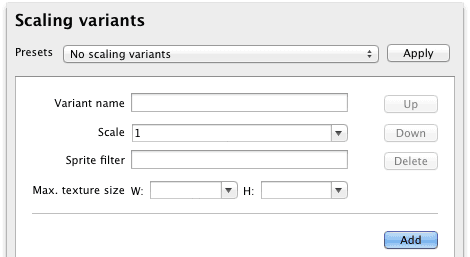 TexturePacker: scaling variants empty