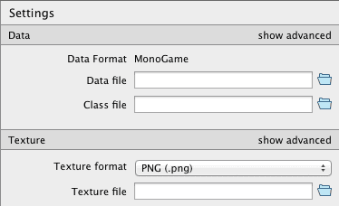 TexturePacker: settings export files