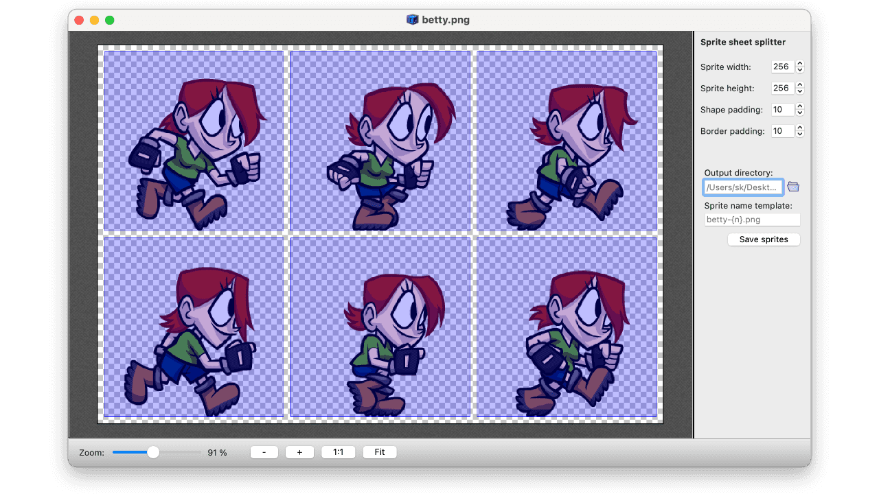 Split sprite sheets for re-packing using TexturePacker.